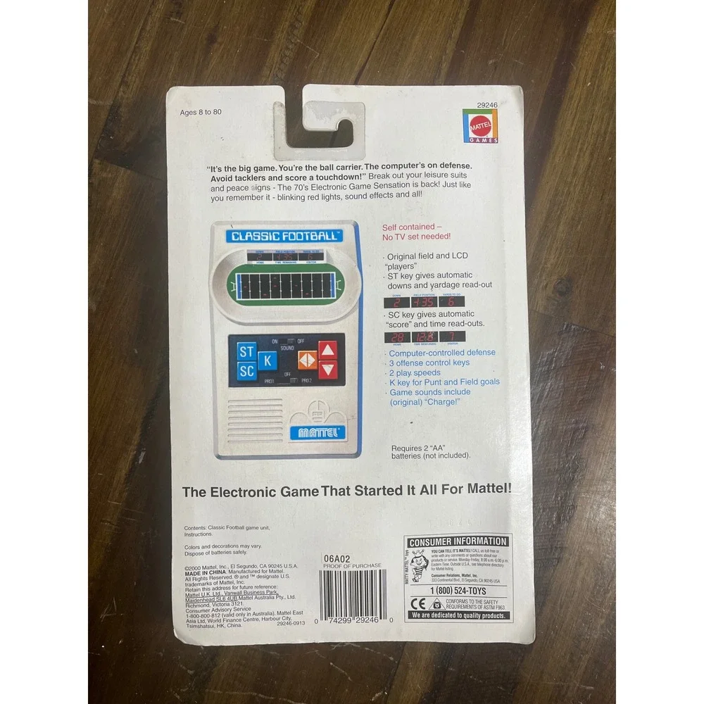 Mattel Classic Football Handheld Electronic Game Retro 70s Reissue‎ 29246 NIP